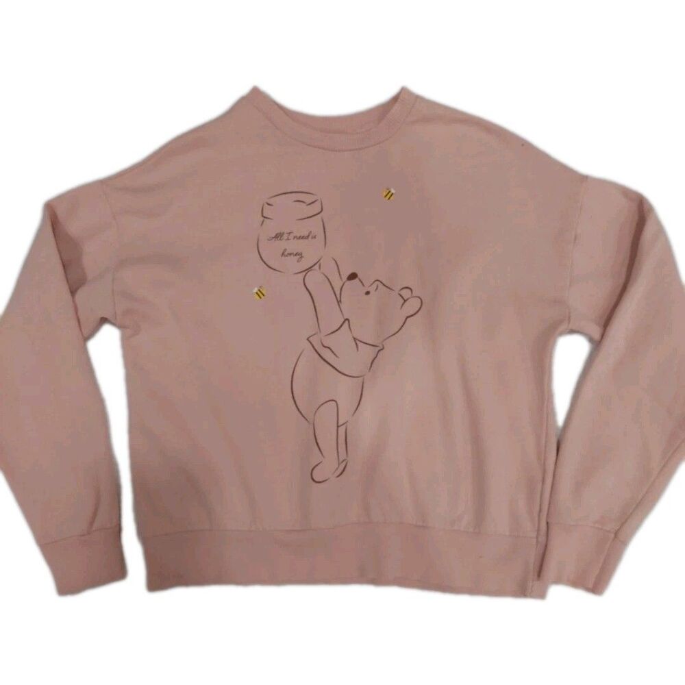 Women’s Disney Winnie the Pooh All I need is Honey Crewneck Sweater Dust-Pink XS